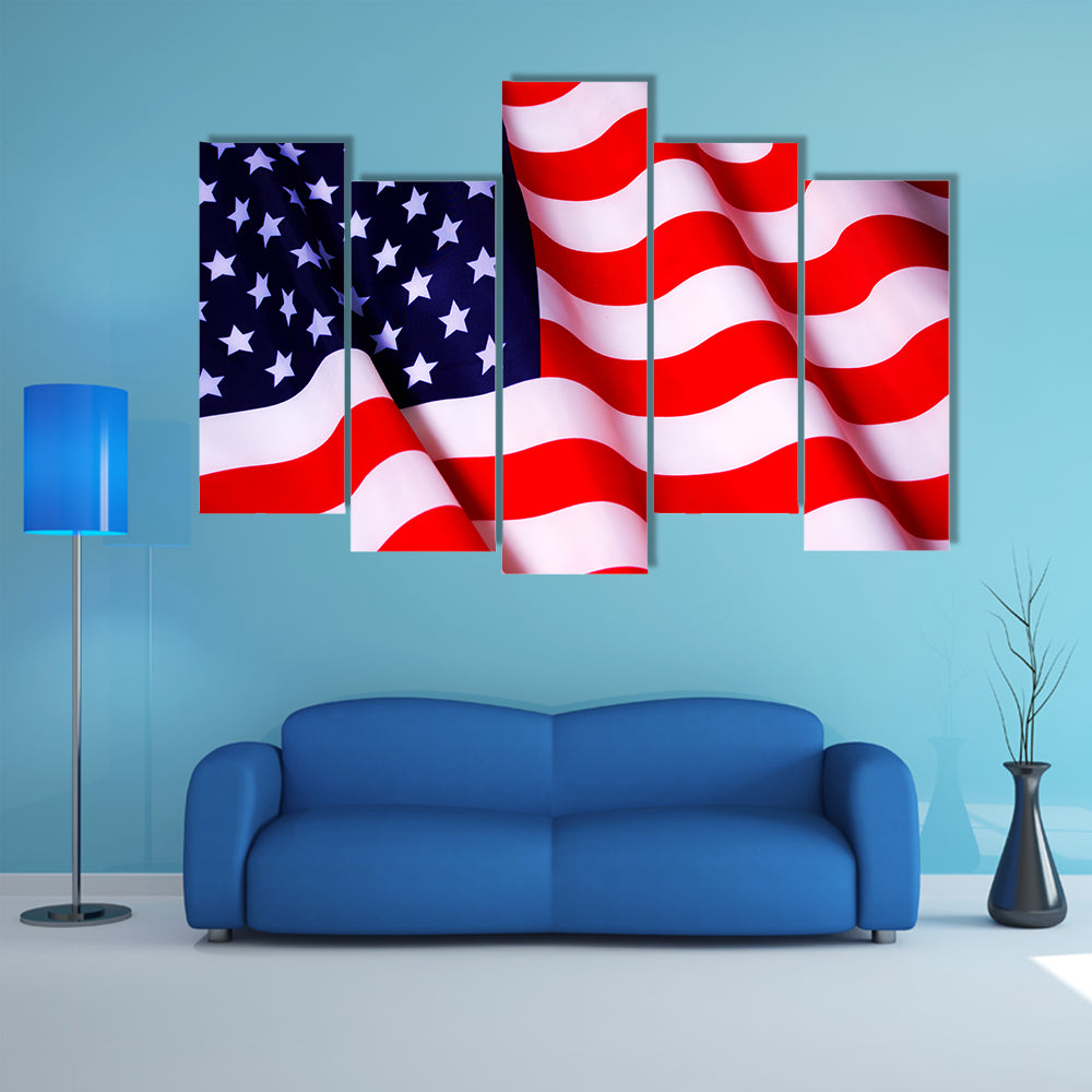 Waving American Flag Multi panel canvas wall art