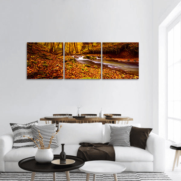 Forest strem in wood Zumberak hills near Samobor -Croatia Panoramic canvas Wall Art