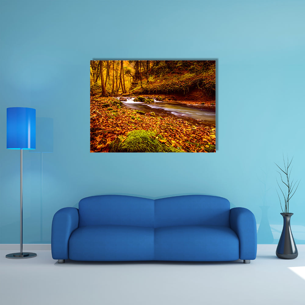 The Forest Strem In The Wood On Zumberak Hills Near Samobor Croatia Multi Panel Canvas Wall Art