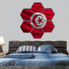 National flag of Tunisia hexagonal canvas wall art