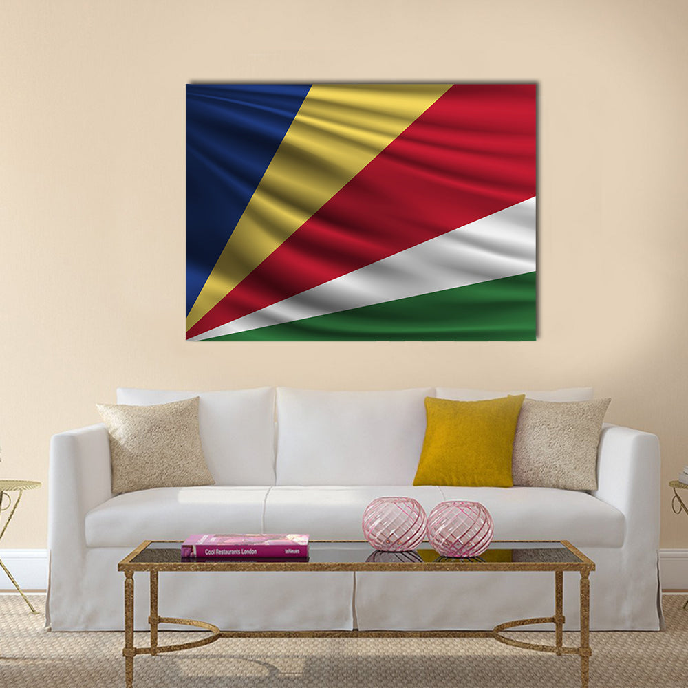 The national flag of seychelles islands Multi panel canvas wall art