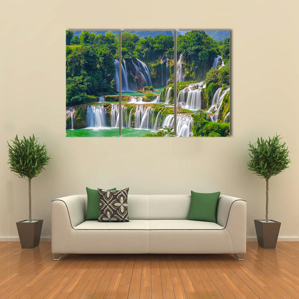 landscape view of waterfall Detian multi panel canvas wall art