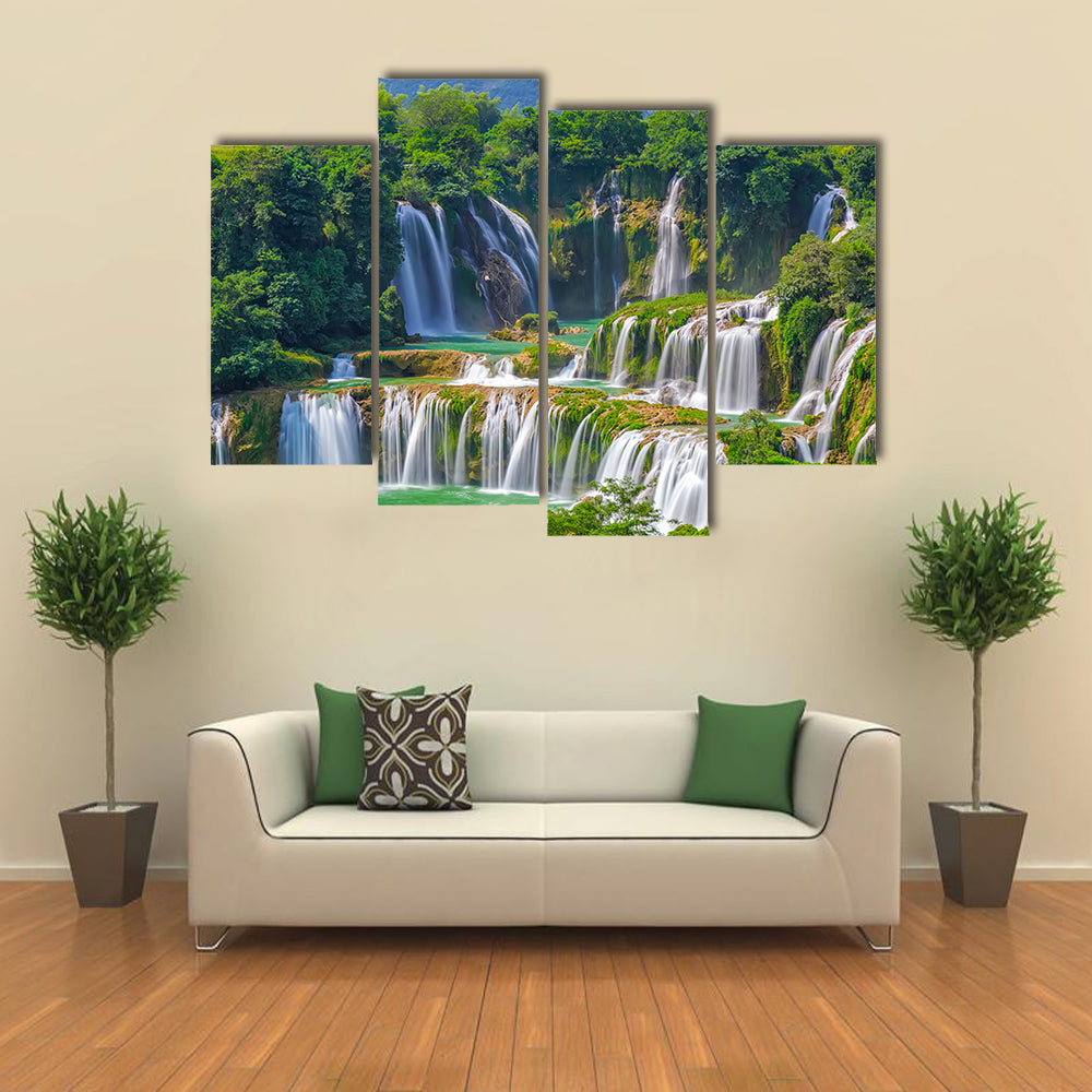 landscape view of waterfall Detian multi panel canvas wall art