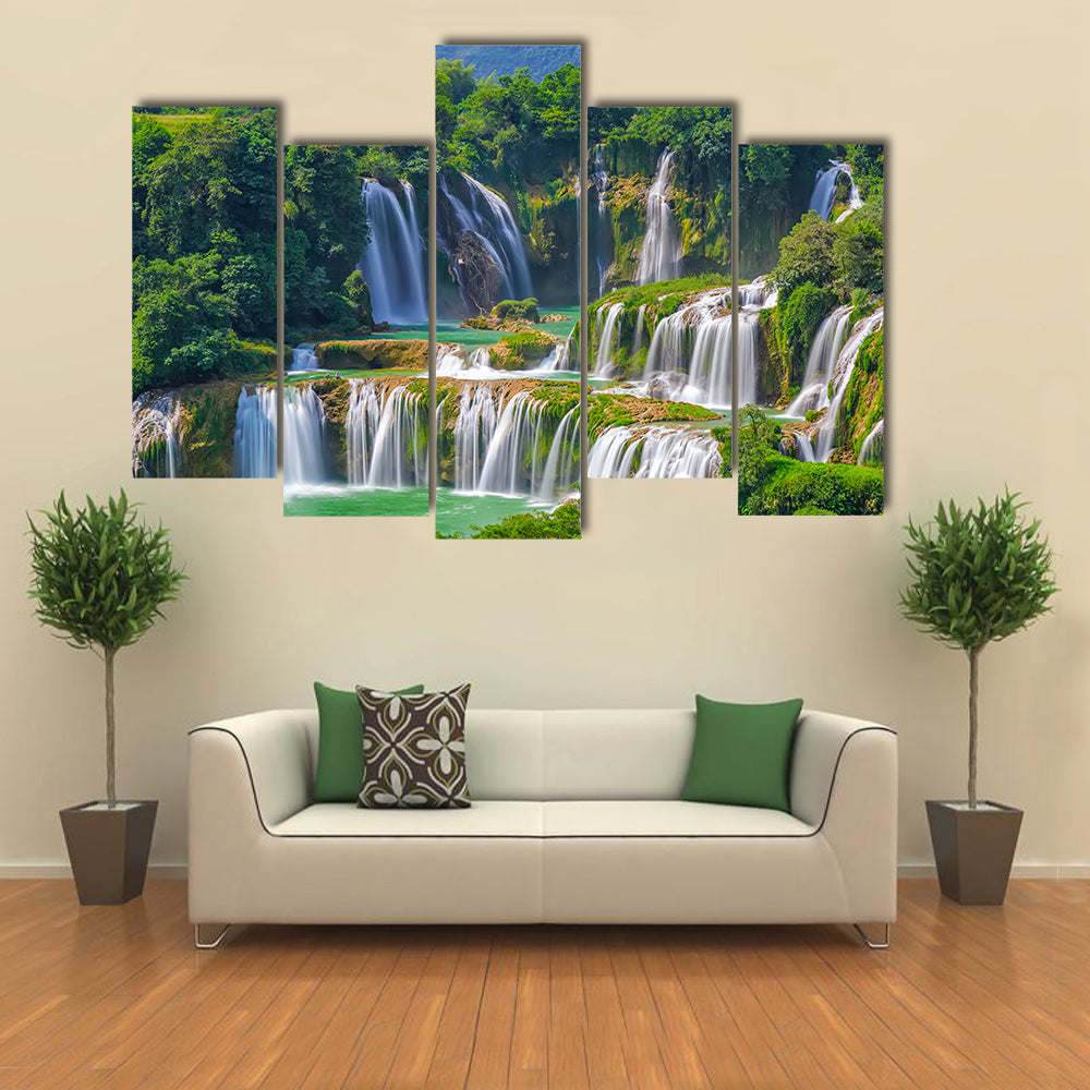 landscape view of waterfall Detian multi panel canvas wall art
