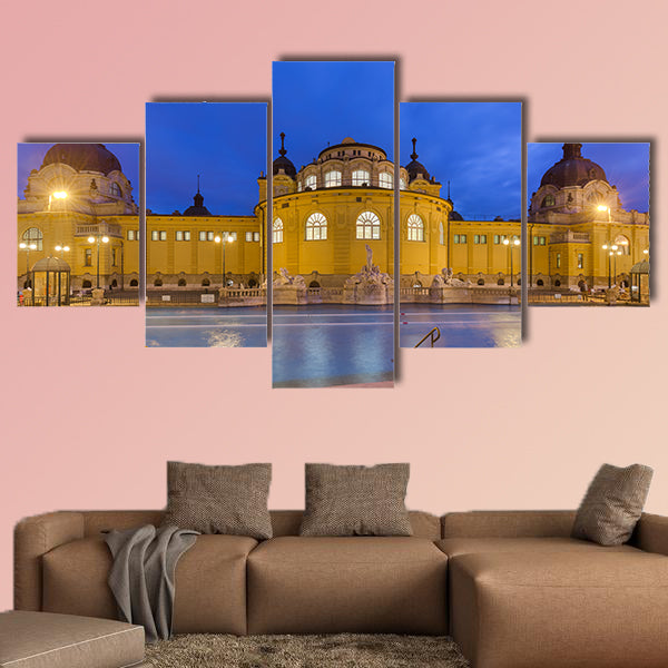 Szechnyi thermal bath spa in Budapest Hungary multi panel canvas wall art