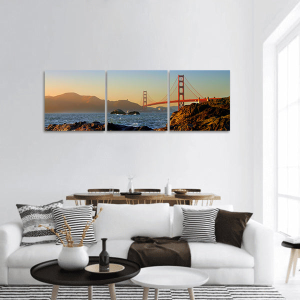 Baker public beach on Pacific Ocean coast San Francisco panoramic canvas wall art