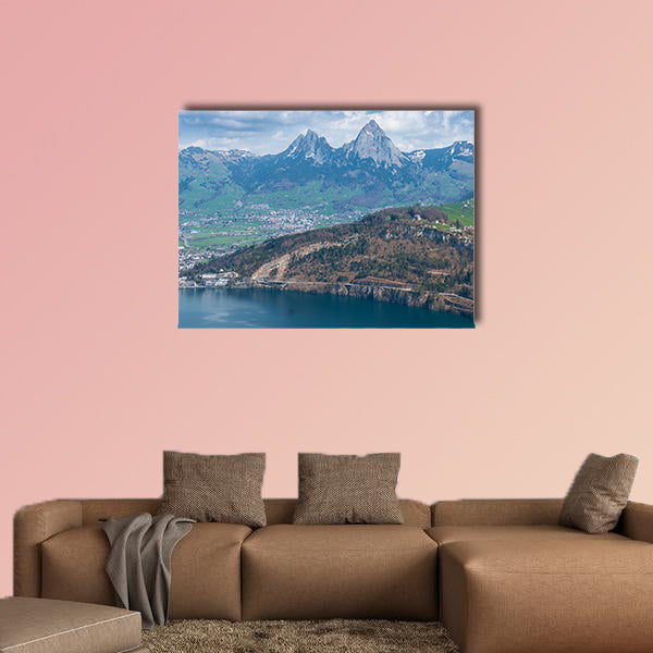 Muota valley in central Switzerland between Alps in south, Lake Lucerne to the west and Lake Zurich in north Multi panel canvas wall art