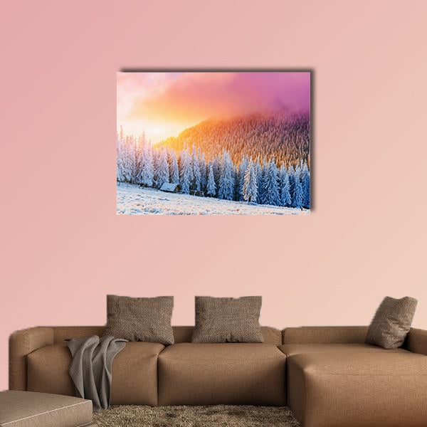 Sunny winter landscape Mutli panel canvas wall art