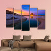 Lone Rock Beach at Sunset Calm Lake Powell Utah United States multi panel canvas wall art