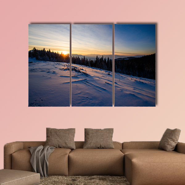 Beautiful winter landscape Multi panel canvas wall art