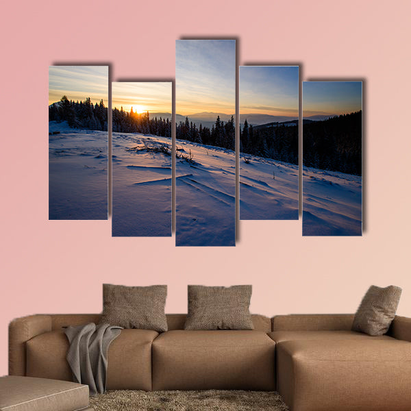 Beautiful winter landscape Multi panel canvas wall art
