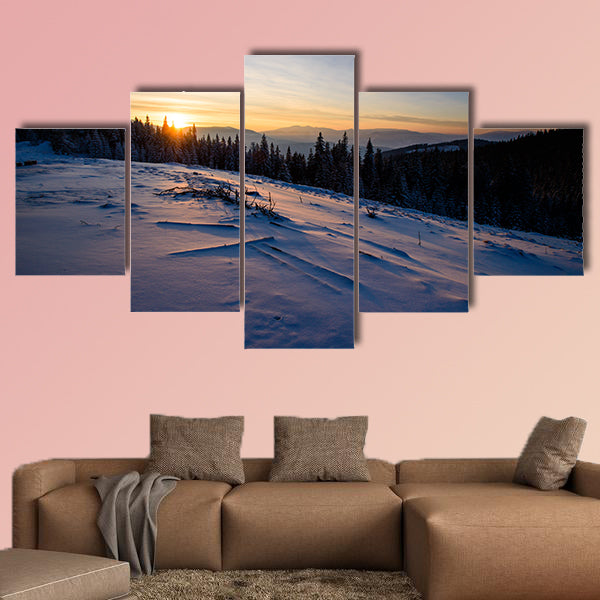 Beautiful winter landscape Multi panel canvas wall art