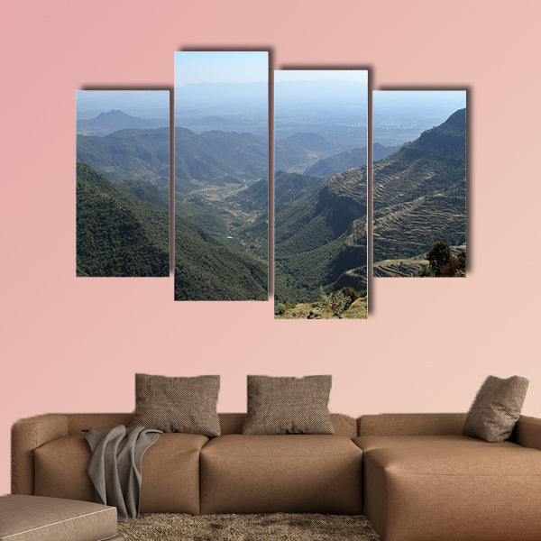 The landscape near Mekele in Ethiopia Multi panel canvas wall art