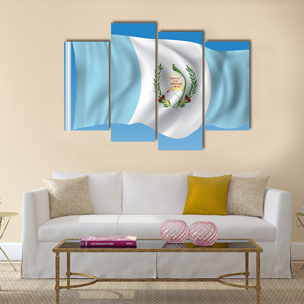 Flag of Guatemala - vector illustration Multi panel canvas wall art