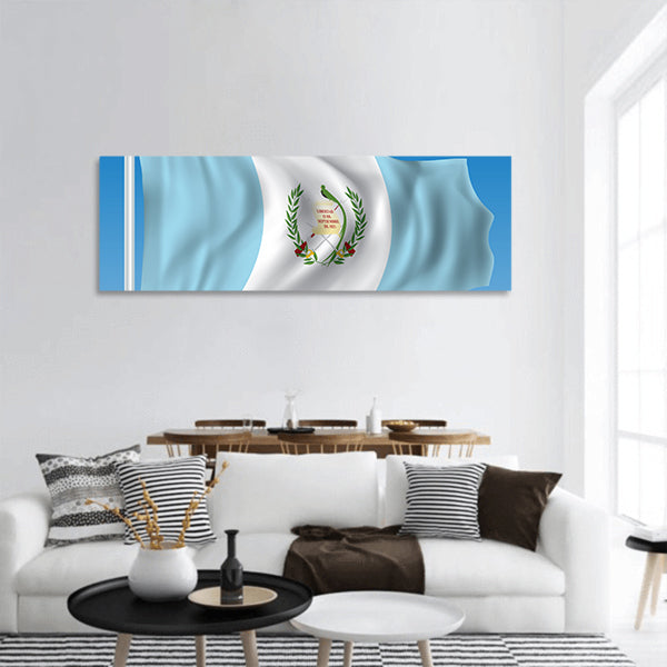 Flag of Guatemala Panoramic canvas Wall Art