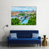 Chain bridge on Danube River in Budapest city, Hungary Multi Panel Canvas Wall Art