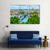 Chain bridge on Danube River in Budapest city, Hungary Multi Panel Canvas Wall Art