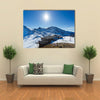 People are resting in the ski resort of Andorra in the mountains Multi panel canvas wall art