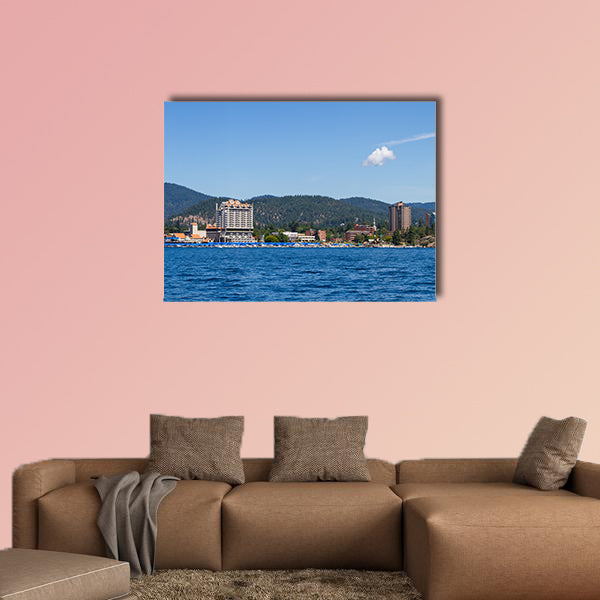 The Coeur d' Alene resort and Marina from the lake, Idaho Multi panel canvas wall art.