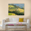 landscape in a rural area  of harvest under the yellow sunlight of autumn Multi panel canvas wall art