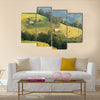 landscape in a rural area  of harvest under the yellow sunlight of autumn Multi panel canvas wall art