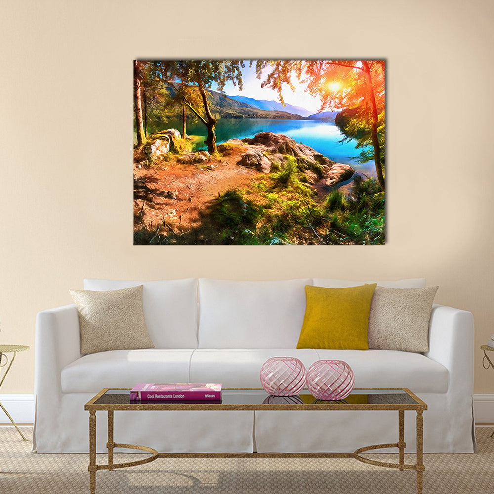 The works in the style of watercolor painting multi panel canvas wall art