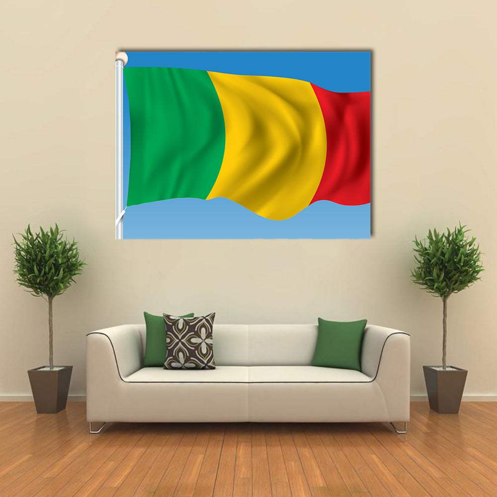 The Vector Illustration Of The Flag Of The Mali In The Air, Multi Panel Canvas Wall Art