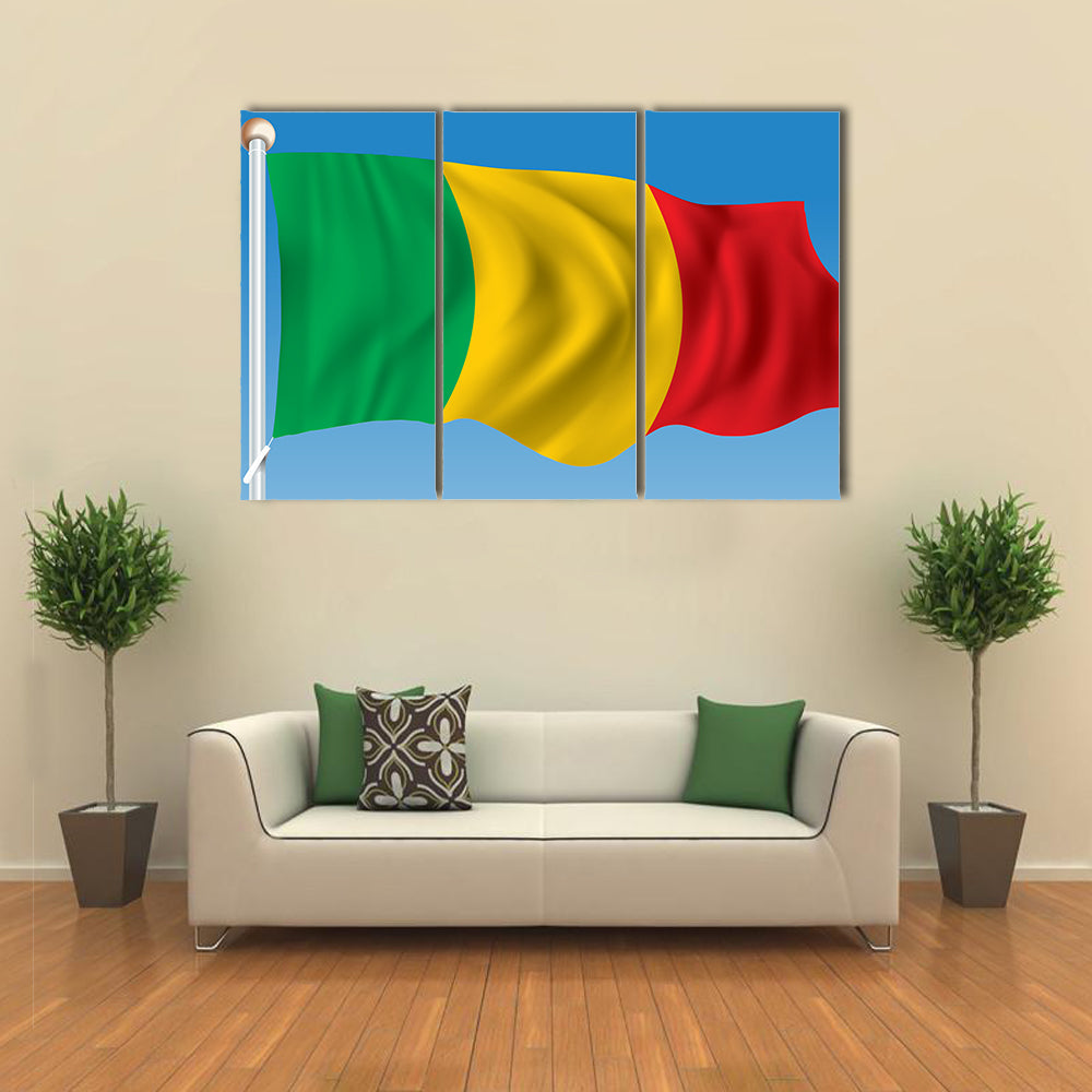 The Vector Illustration Of The Flag Of The Mali In The Air, Multi Panel Canvas Wall Art