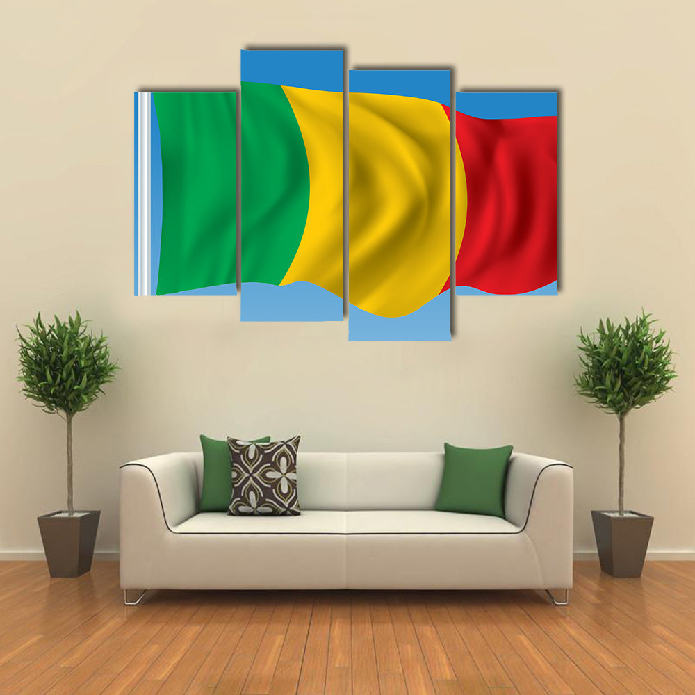 The Vector Illustration Of The Flag Of The Mali In The Air, Multi Panel Canvas Wall Art