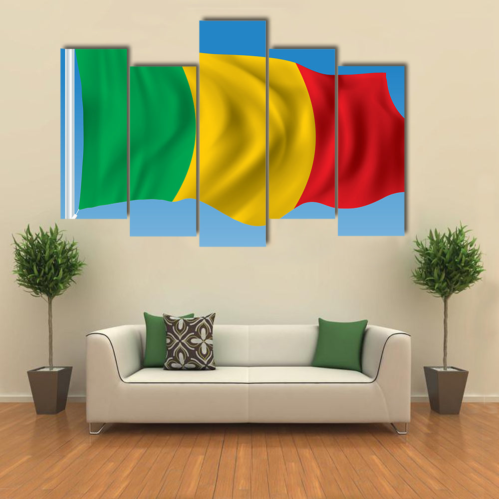 The Vector Illustration Of The Flag Of The Mali In The Air, Multi Panel Canvas Wall Art