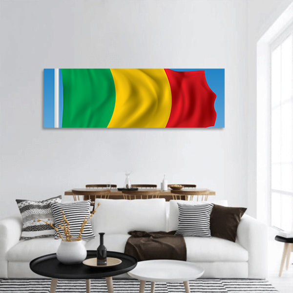 Flag of Mali - vector illustration Panoramic canvas Wall Art