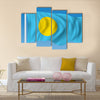 Flag of Palau - vector illustration multi panel canvas wall art