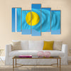 Flag of Palau - vector illustration multi panel canvas wall art