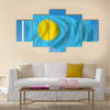 Flag of Palau - vector illustration multi panel canvas wall art