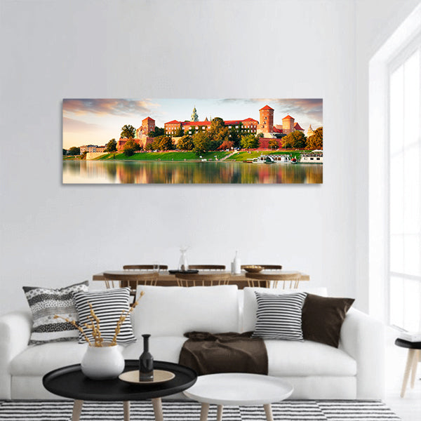 Wawel hill with castle panoramic canvas wall art