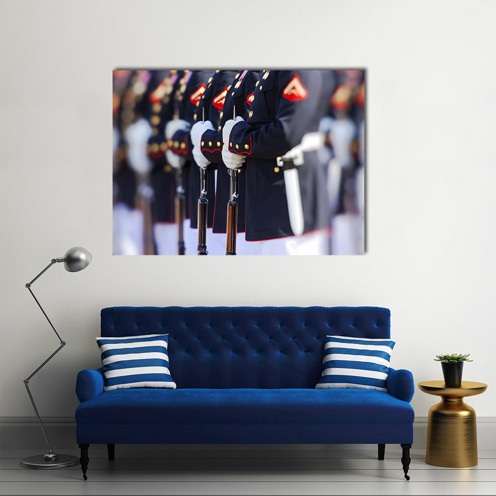 View Of The American Marine Crops Representing Development, Multi Panel Canvas Wall Art