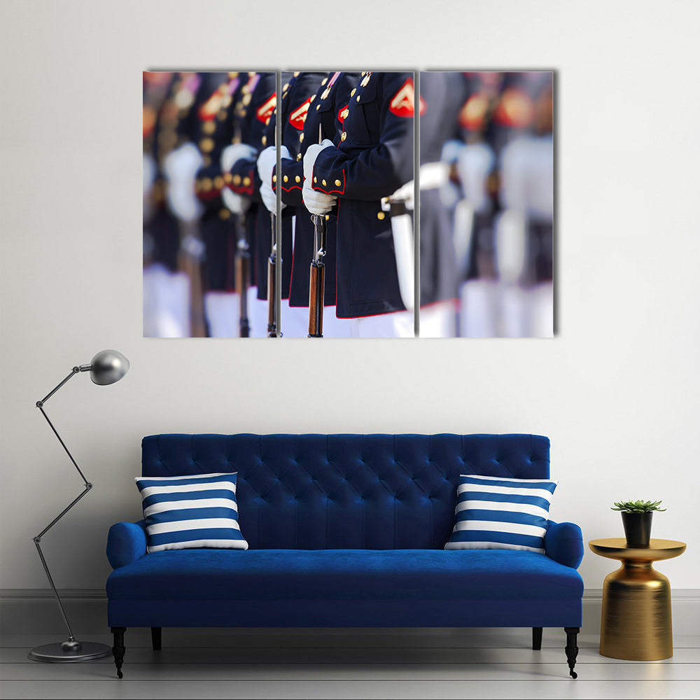 View Of The American Marine Crops Representing Development, Multi Panel Canvas Wall Art