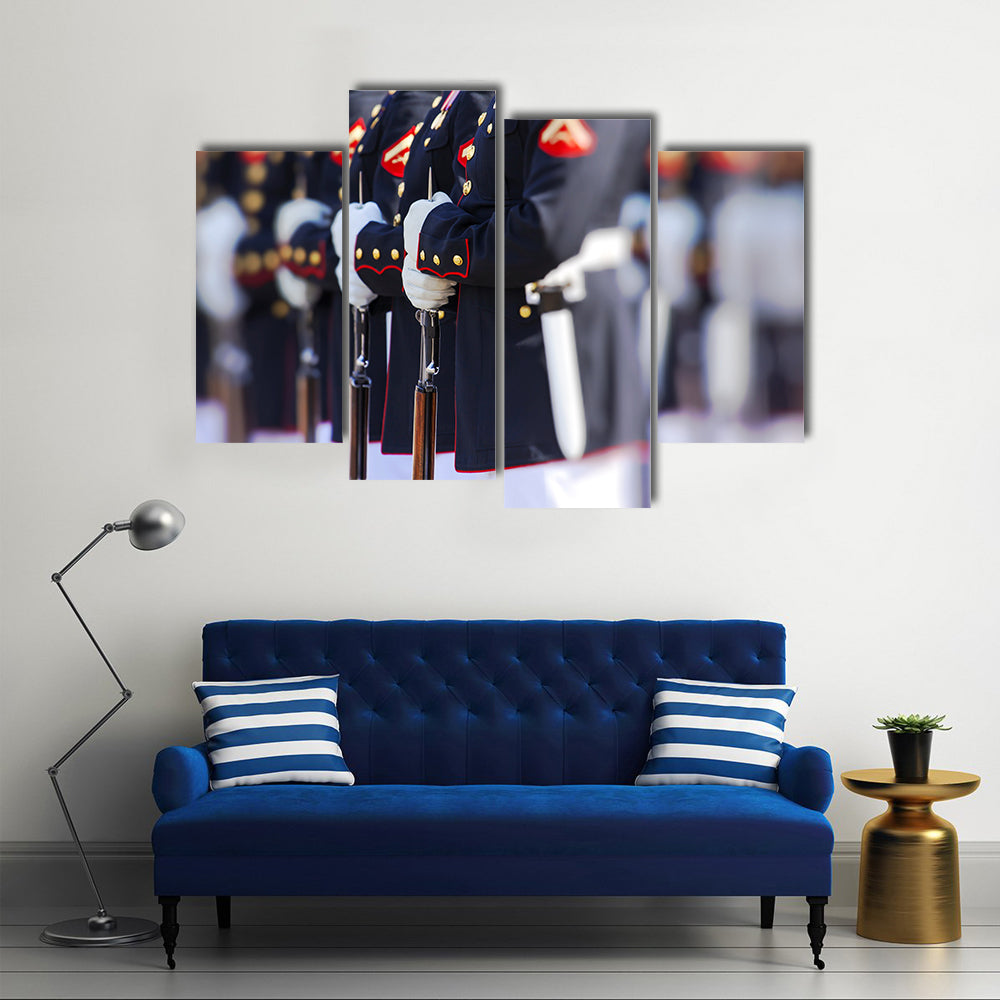 View Of The American Marine Crops Representing Development, Multi Panel Canvas Wall Art