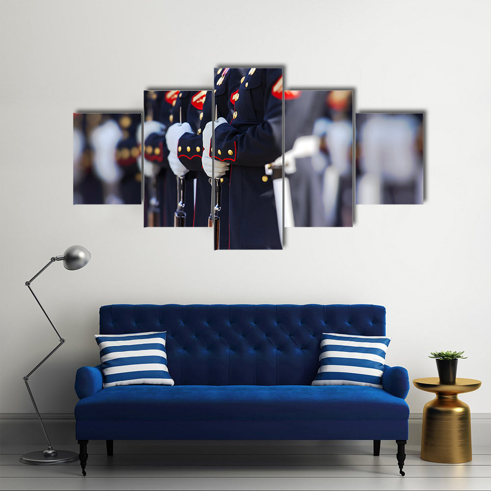 View Of The American Marine Crops Representing Development, Multi Panel Canvas Wall Art