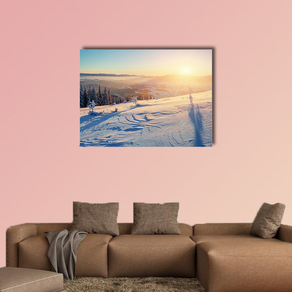 Fantastic winter landscape in the mountains Mutli panel canvas wall art