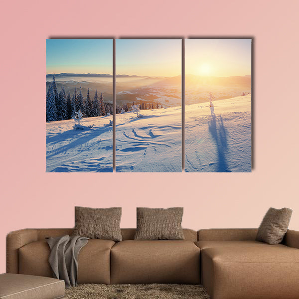 Fantastic winter landscape in the mountains Mutli panel canvas wall art