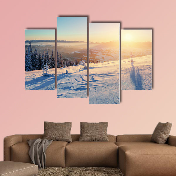 Fantastic winter landscape in the mountains Mutli panel canvas wall art
