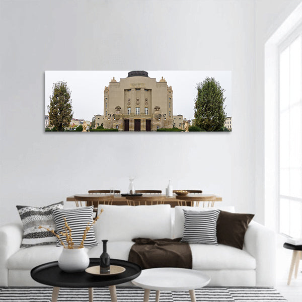 Art-Nouveau facade,Cottbus university and city in Brandenburg panoramic canvas wall art