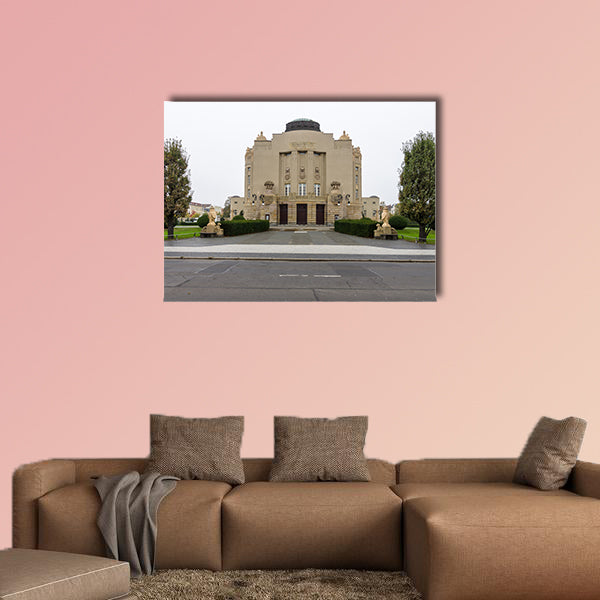 The Art-Nouveau facade of the State Theater multi panel canvas wall art