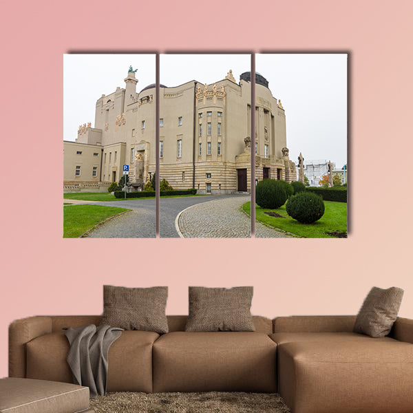 The Art-Nouveau facade of the State Theater multi panel canvas wall art