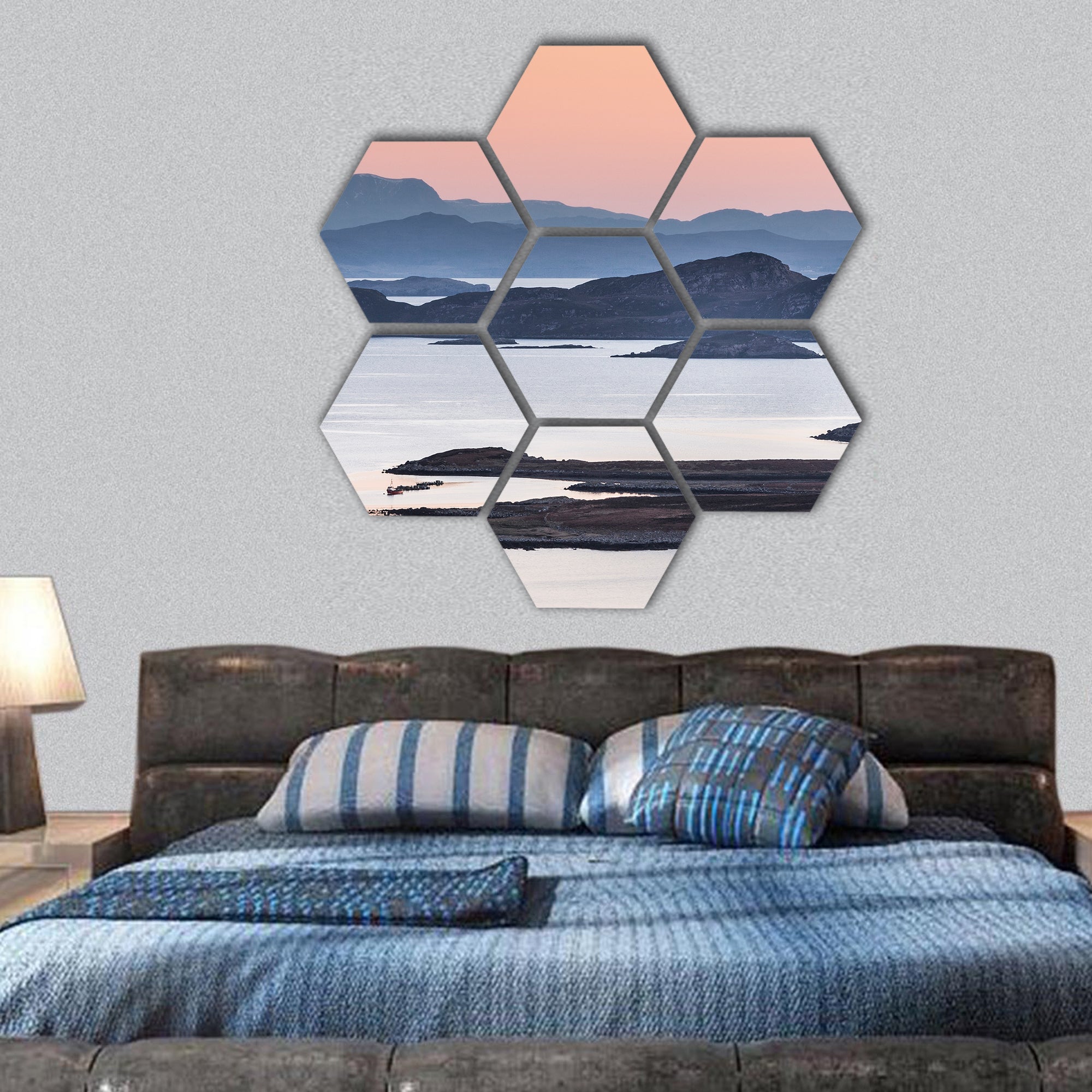 Summer Isles at Althandhu in Achiltibuie, Scotland hexagonal canvas wall art