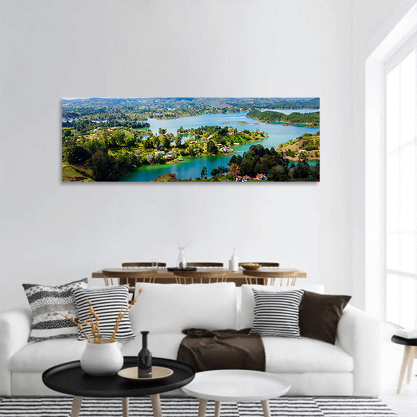 The Rock of Guatape in Medellin, Colombia panoramic canvas wall art