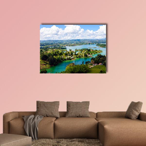 Panoramic view from the Rock of Guatape in Medellin, Colombia wall art