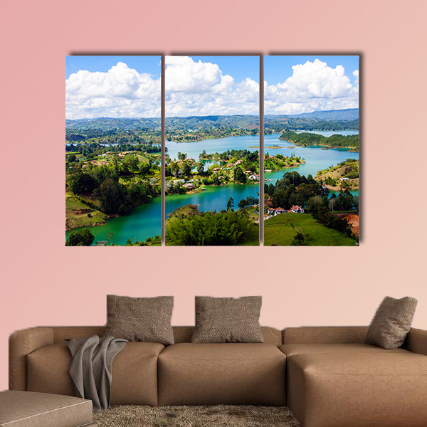 Panoramic view from the Rock of Guatape in Medellin, Colombia wall art