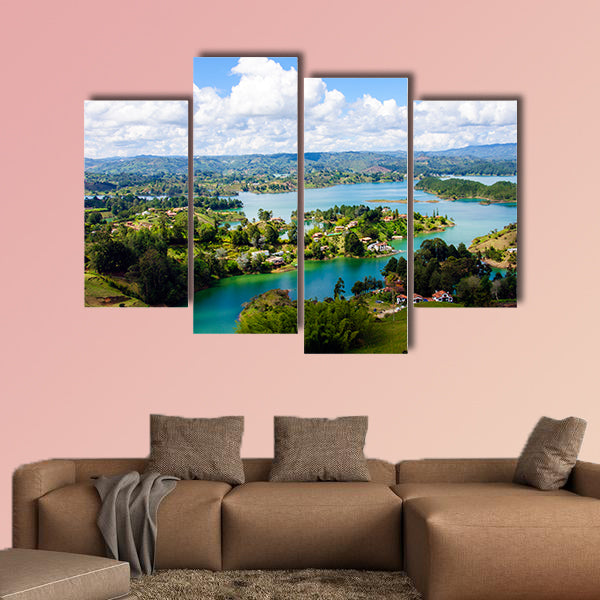 Panoramic view from the Rock of Guatape in Medellin, Colombia wall art